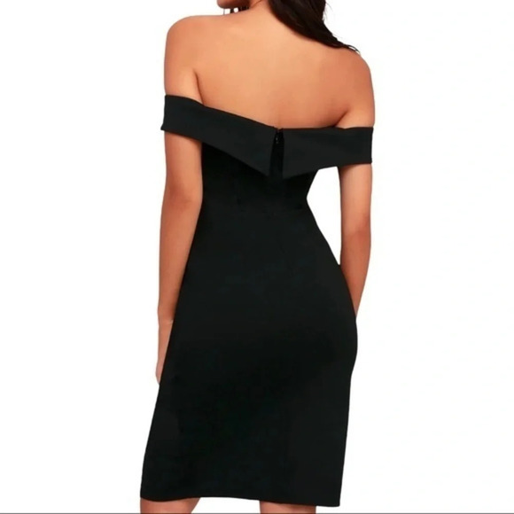Lulu's Elegant Black Off-Shoulder Dress - Picture 2 of 10